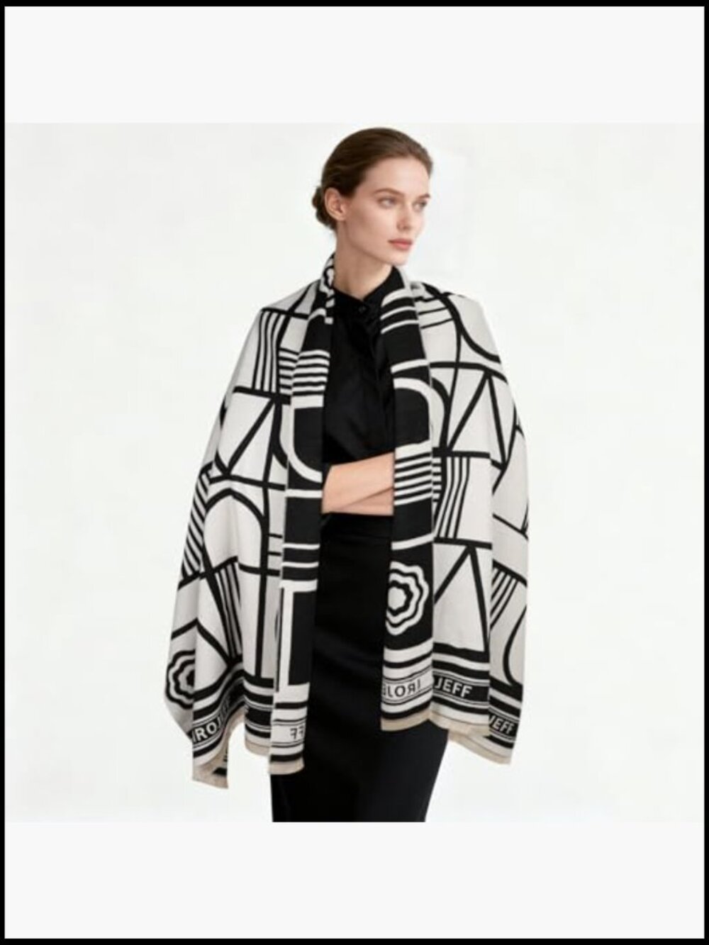Silky Cashmere Pashmina Shawl Wrap Reversible Poncho Cape Elegant Evening Wear - Picture 7 of 7